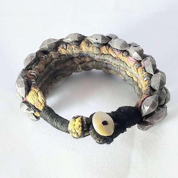 Rare Antique Coin Silver Beads Bracelet Wrist Cuff - Picture 5 of 7